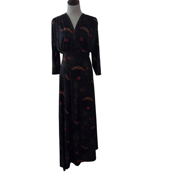 Wax Poetic Raquel Maxi Dress XXL Clarice  Death’s Head Moth Spiderweb Gothic - Picture 4 of 10